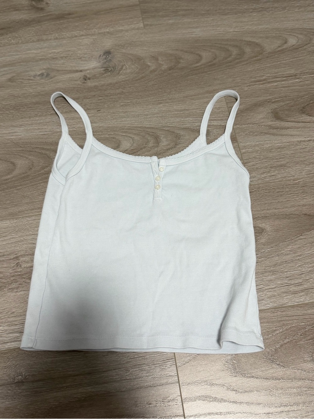 Brandy Melville White Women's Ribbed Tank Top - Classic Spaghetti Strap Camisole
